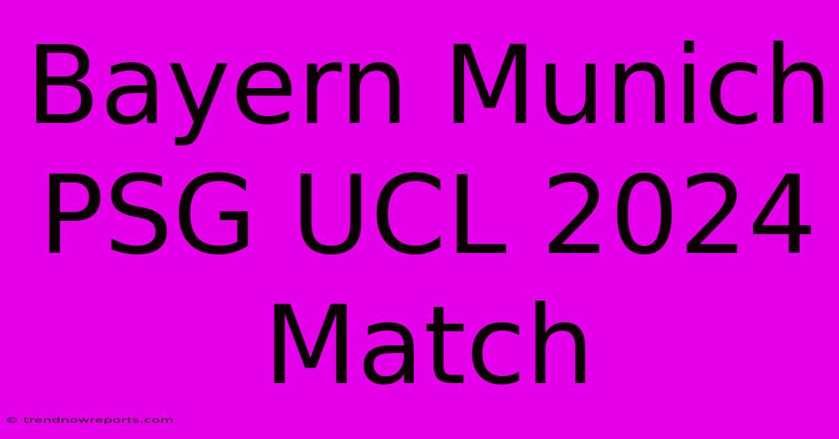 Bayern Munich PSG UCL 2024 Match