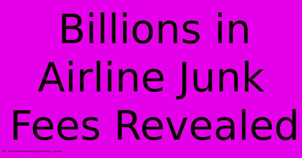 Billions In Airline Junk Fees Revealed