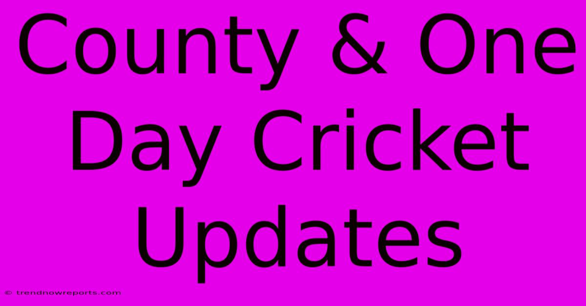 County & One Day Cricket Updates