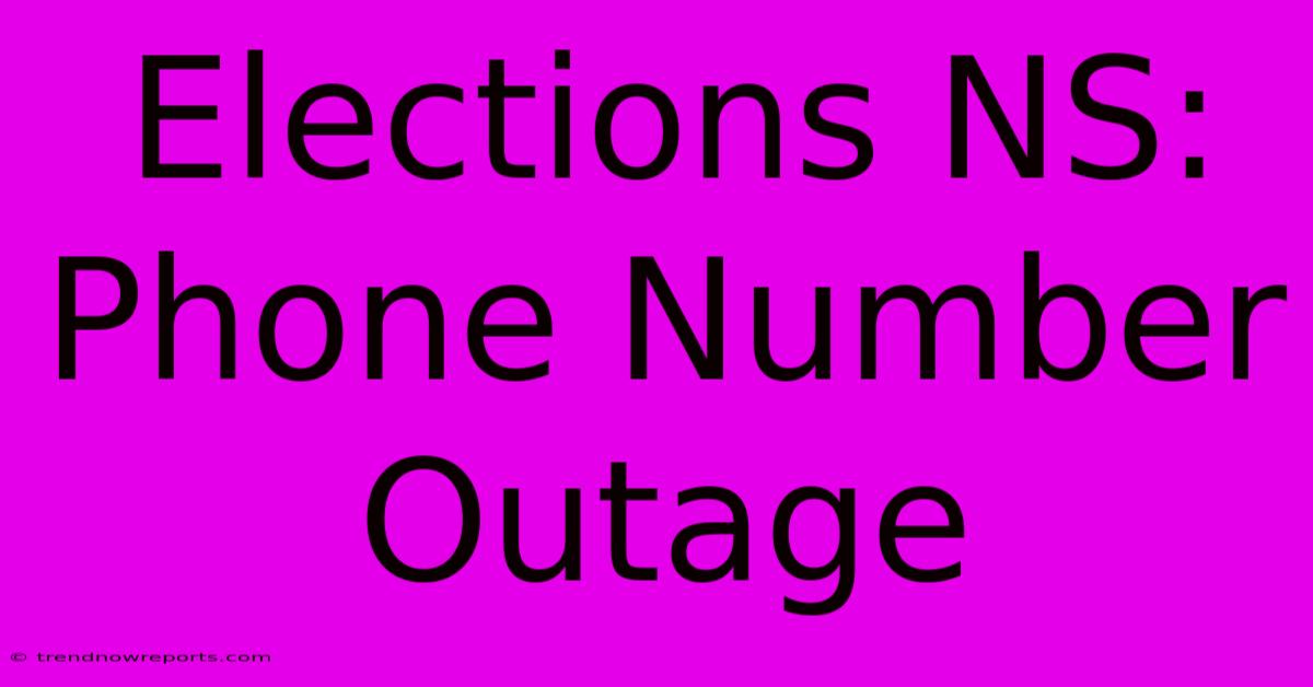 Elections NS: Phone Number Outage