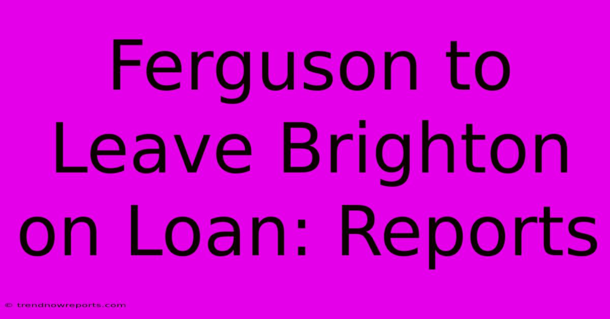 Ferguson To Leave Brighton On Loan: Reports