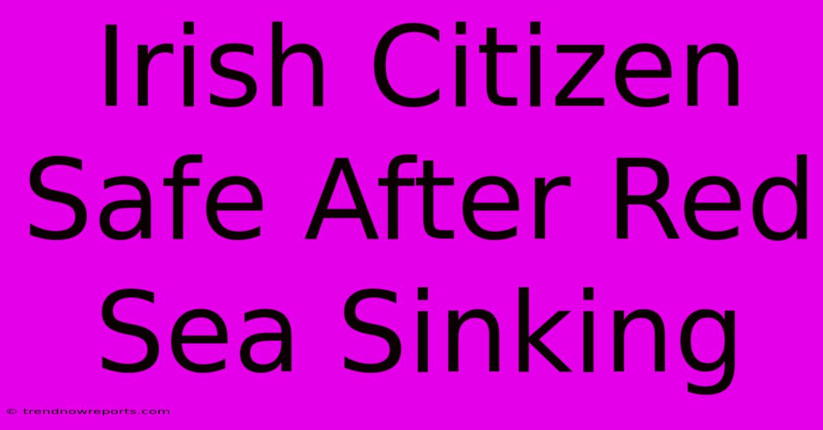 Irish Citizen Safe After Red Sea Sinking