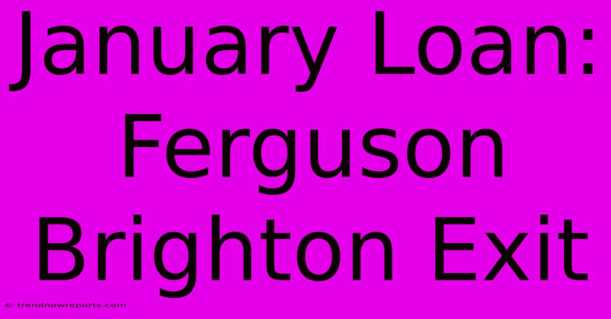 January Loan: Ferguson Brighton Exit