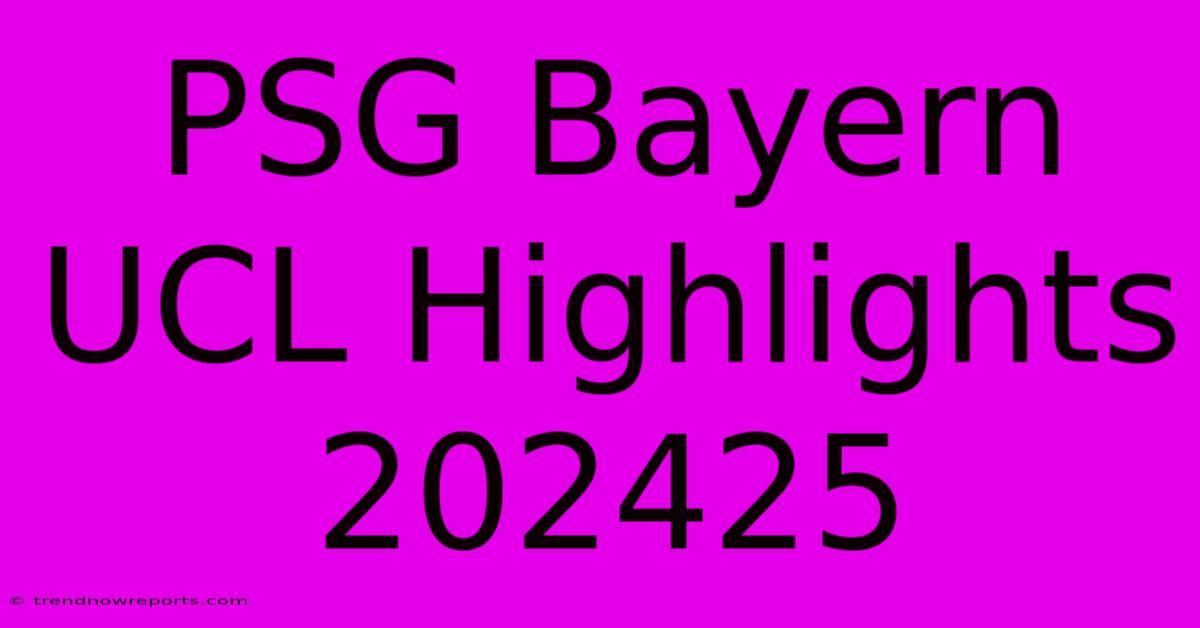 PSG Bayern UCL Highlights 202425