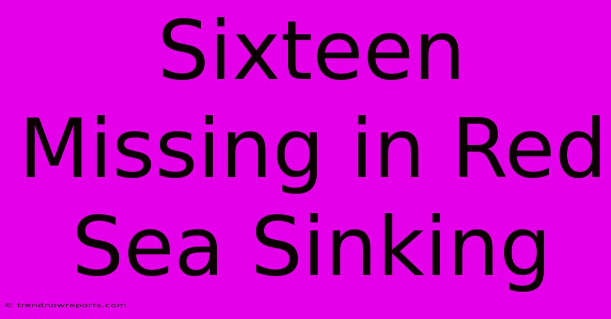 Sixteen Missing In Red Sea Sinking