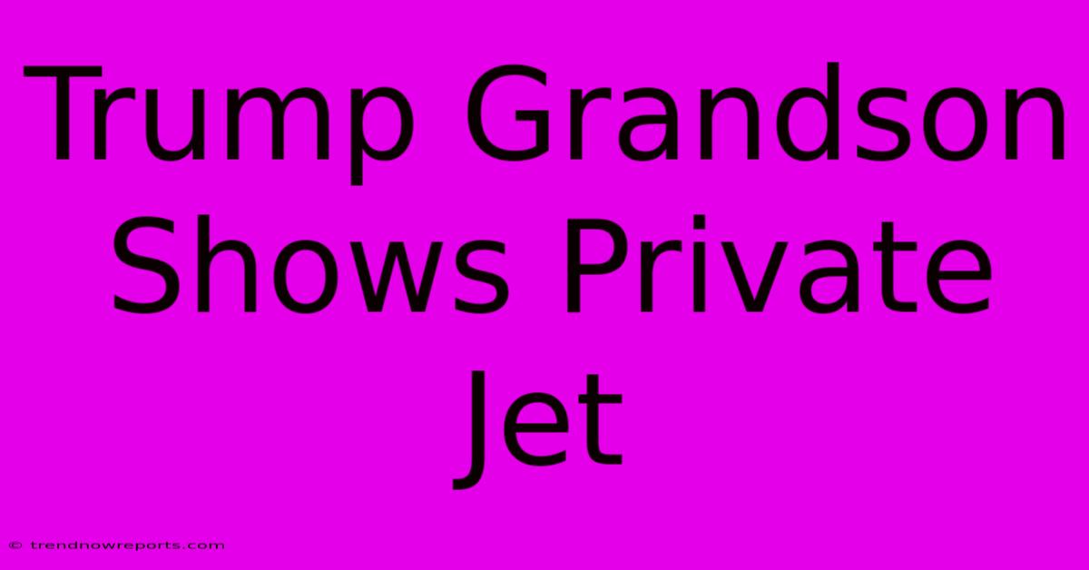 Trump Grandson Shows Private Jet